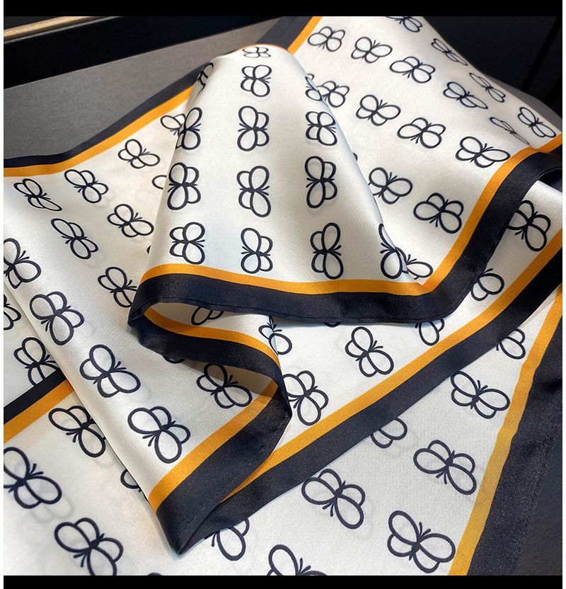 Sciarpa stretta a strisce piccole, versatile per le donne in primavera e inverno, decorazione del collo, sciarpa lunga e sottile, sciarpa quadrata,_voghion.com