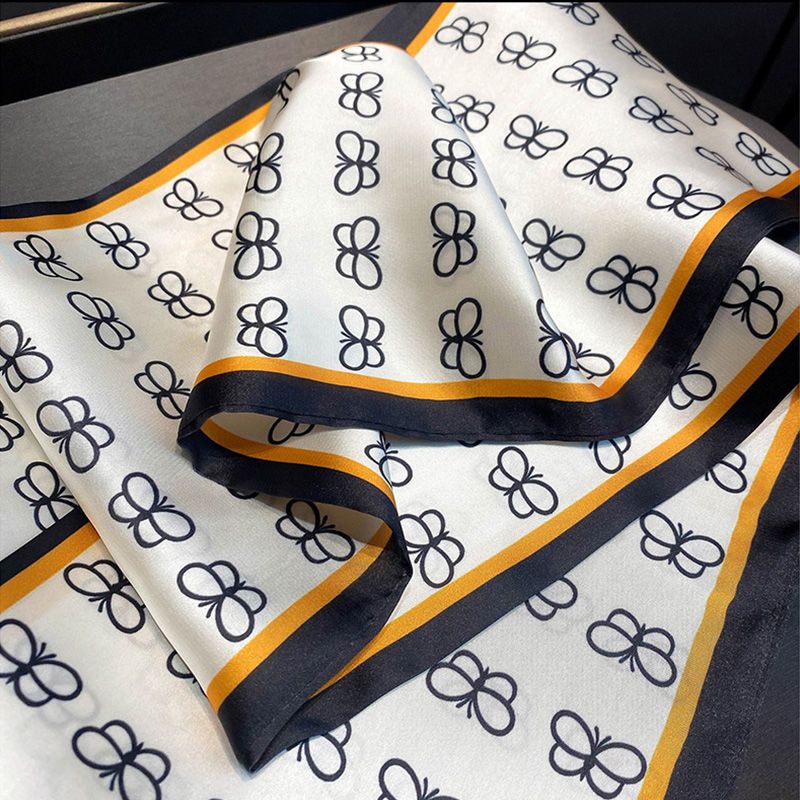 Sciarpa stretta a strisce piccole, versatile per le donne in primavera e inverno, decorazione del collo, sciarpa lunga e sottile, sciarpa quadrata,_voghion.com