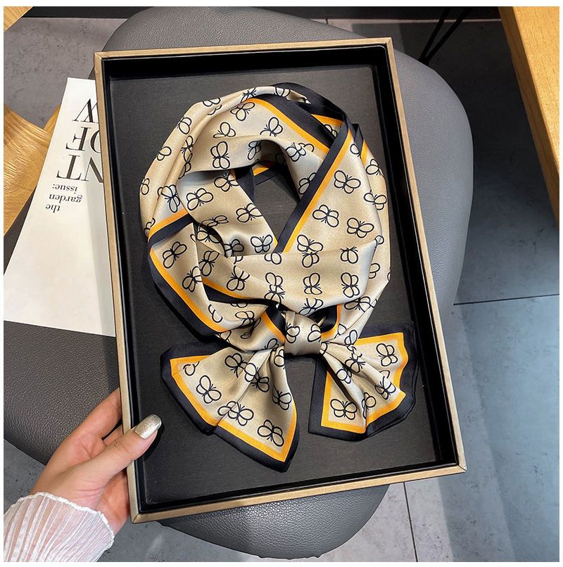 Sciarpa stretta a strisce piccole, versatile per le donne in primavera e inverno, decorazione del collo, sciarpa lunga e sottile, sciarpa quadrata,_voghion.com