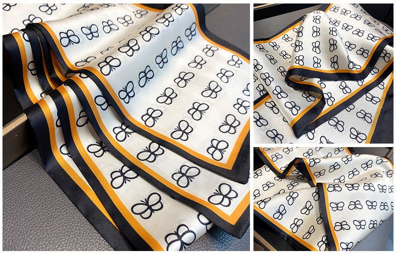 Sciarpa stretta a strisce piccole, versatile per le donne in primavera e inverno, decorazione del collo, sciarpa lunga e sottile, sciarpa quadrata,_voghion.com