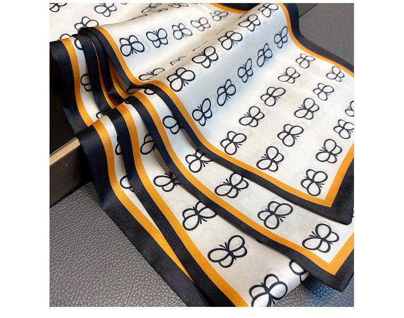 Sciarpa stretta a strisce piccole, versatile per le donne in primavera e inverno, decorazione del collo, sciarpa lunga e sottile, sciarpa quadrata,_voghion.com