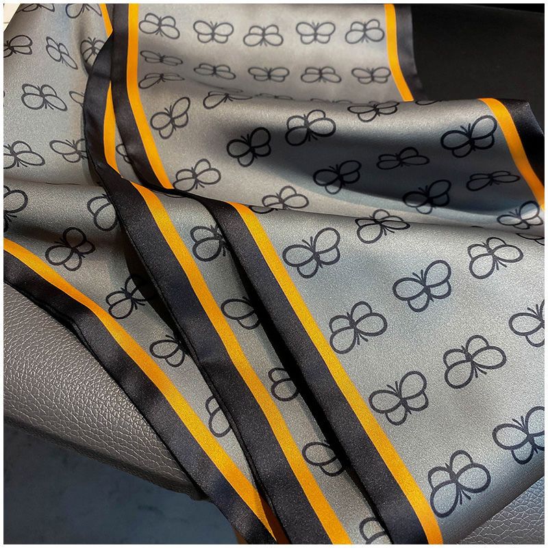 Sciarpa stretta a strisce piccole, versatile per le donne in primavera e inverno, decorazione del collo, sciarpa lunga e sottile, sciarpa quadrata,_voghion.com