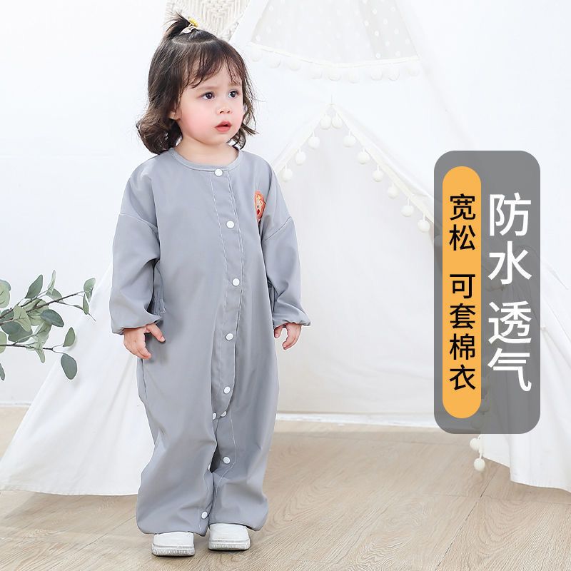 Baby eating coverall waterproof jumpsuit baby crawling clothing children's painting whole body anti-dirty crawling autumn and winter outerwear