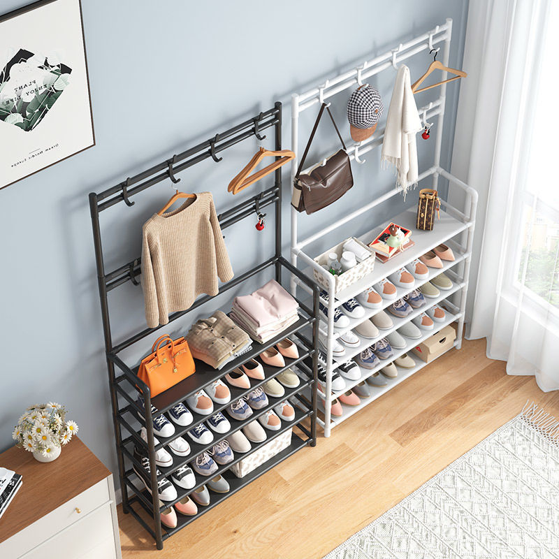 Shoe rack simple multi-layer door back hanging rack household multifunctional shoes and hats integrated storage shoe rack shoes shoe box storage cabinet