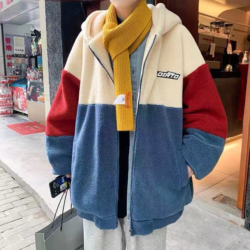 Moda classica Autunno/Inverno 2023 nuova giacca da uomo in cotone ispessito in lana di pecora con cappuccio_voghion.com