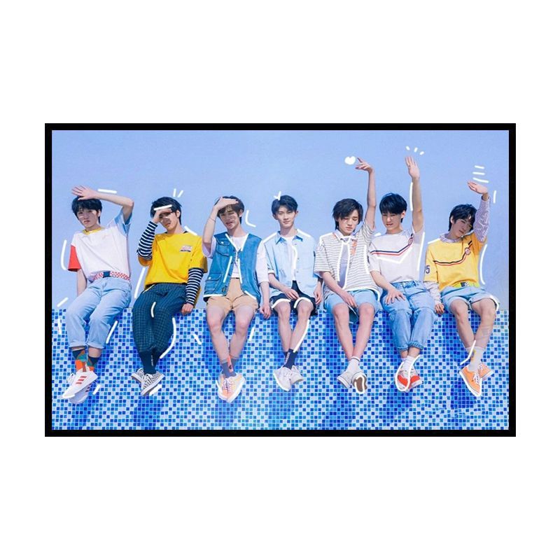 TNT时代少年团全员合照,tnt时代少年团团照 tnt时代少年团diy数字油画男团合照粉丝应援周边手绘油彩画装饰画