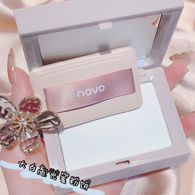 NOVO粉餅網紅同款散粉定妝粉控油遮瑕平價粉撲學生小眾乾濕兩用