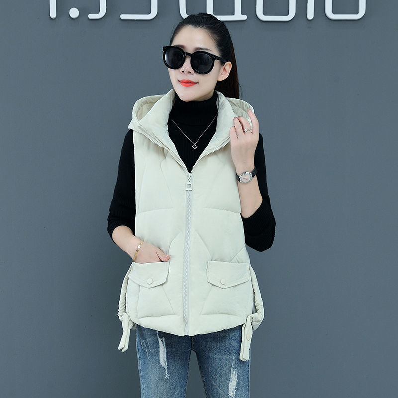 Vest new 2022 Korean version of down cotton vest women's outerwear autumn and winter self-cultivation short cotton waistcoat vest jacket