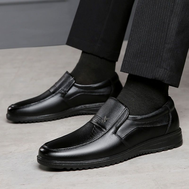 【真皮软皮】新款男士皮鞋商务休闲真皮鞋防滑软底中老年爸爸鞋子