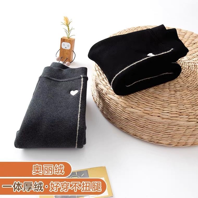 2021秋冬新款加絨加厚中厚款一體絨女童寶寶打底褲兒童保暖褲洋氣
