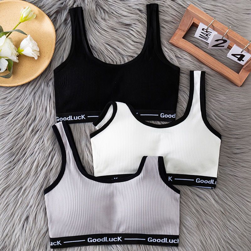 Tube top underwear female students junior high school students Korean version wrapped chest high school girls small vest sports no rims bra thin section