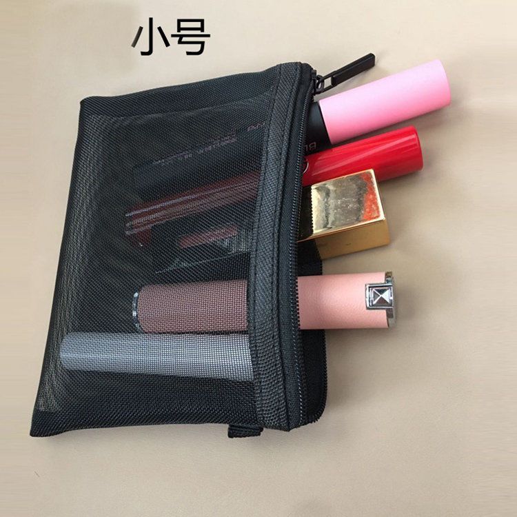 Mesh makeup bag transparent portable high-value large-capacity small travel carry-on cosmetic storage bag for girls