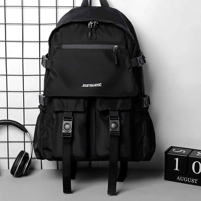 JeansWest backpack men's simple versatile schoolbag junior high school fashion brand computer bag fashion leisure large capacity Backpack