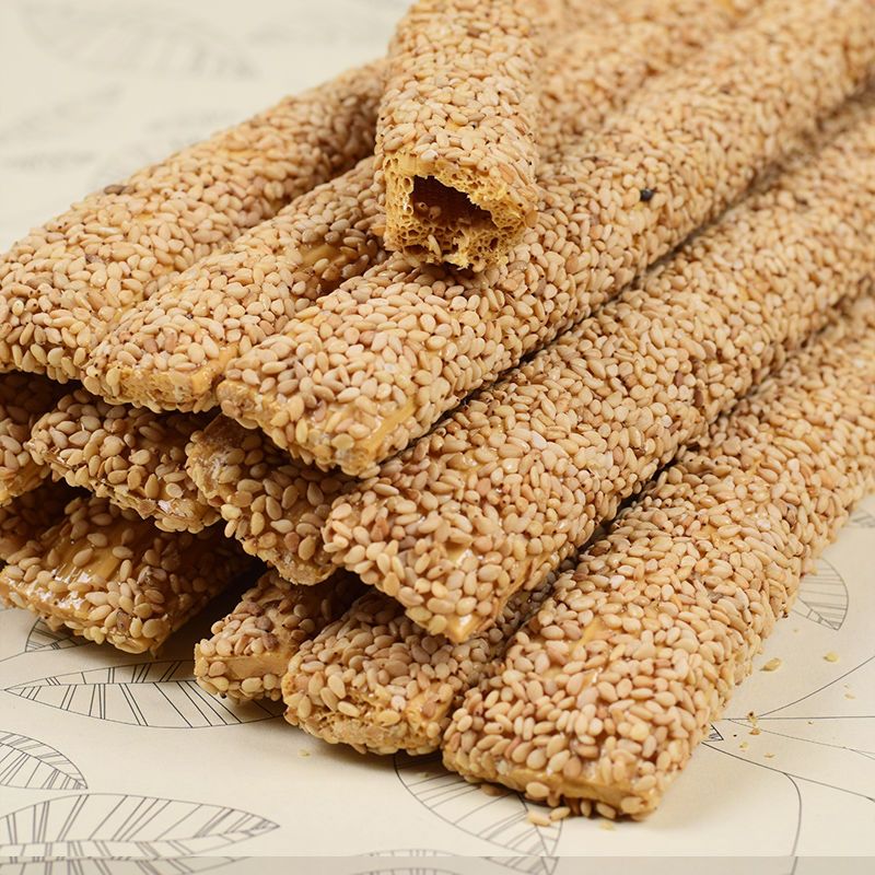 河南特产芝麻糖棍纯手工麦芽糖芝麻杆糖灶糖祭灶糖老式芝麻酥麻糖【2