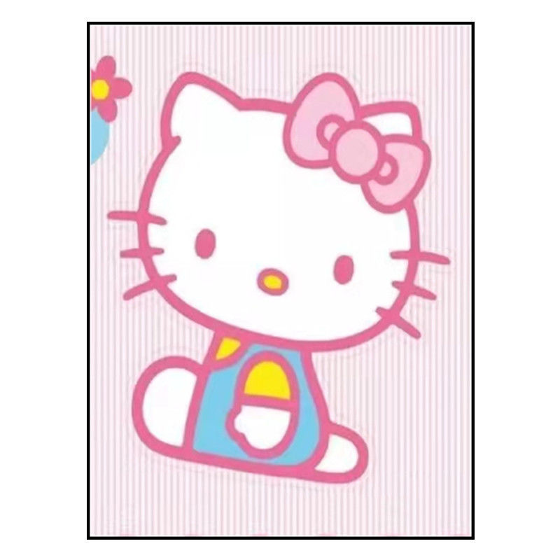 diy手工制作手绘儿童填色数字油画创意生日礼物hellokitty装饰画