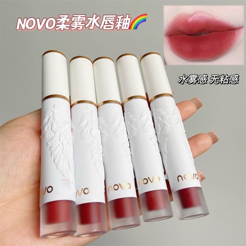 NOVO鏡面水光唇釉霧面啞光防水口紅不沾杯不掉色顯白學生素顏唇泥