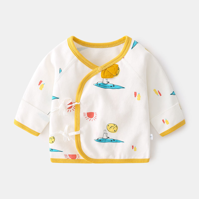 新生嬰兒內衣服無骨純棉春秋款初生半背睡衣滿月和尚服寶寶上衣