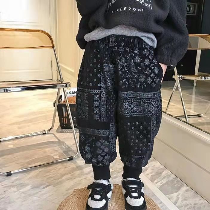 Boys' fleece pants, autumn and winter  new style children's casual pants, stylish and warm, winter trousers for children and middle-aged children