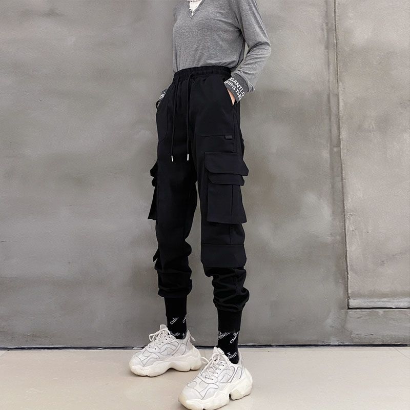 Large-size overalls for men and women autumn and winter new ins beamed casual pants Harajuku BF style loose and thin all-match trend