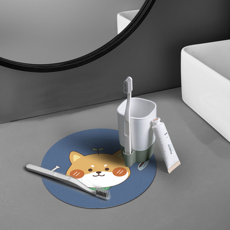 卡通杯垫硅藻泥软垫吸水垫子创意可爱洗漱垫餐桌隔热防烫茶杯垫