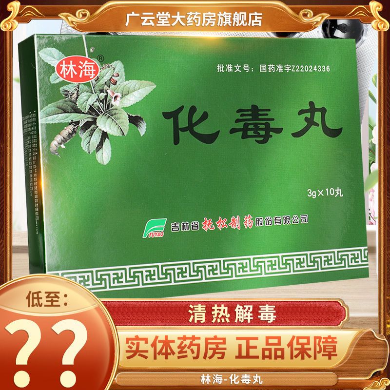 林海 化毒丸 3g*10丸/盒 清热解毒用于小儿热毒实火口舌成疮压根出血