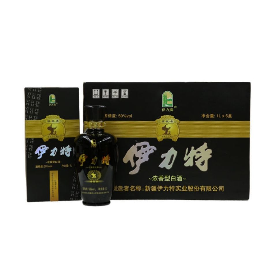 伊力特领航者50度新疆伊犁特产1升白酒1lx6瓶整箱浓香型纯粮包邮【2月