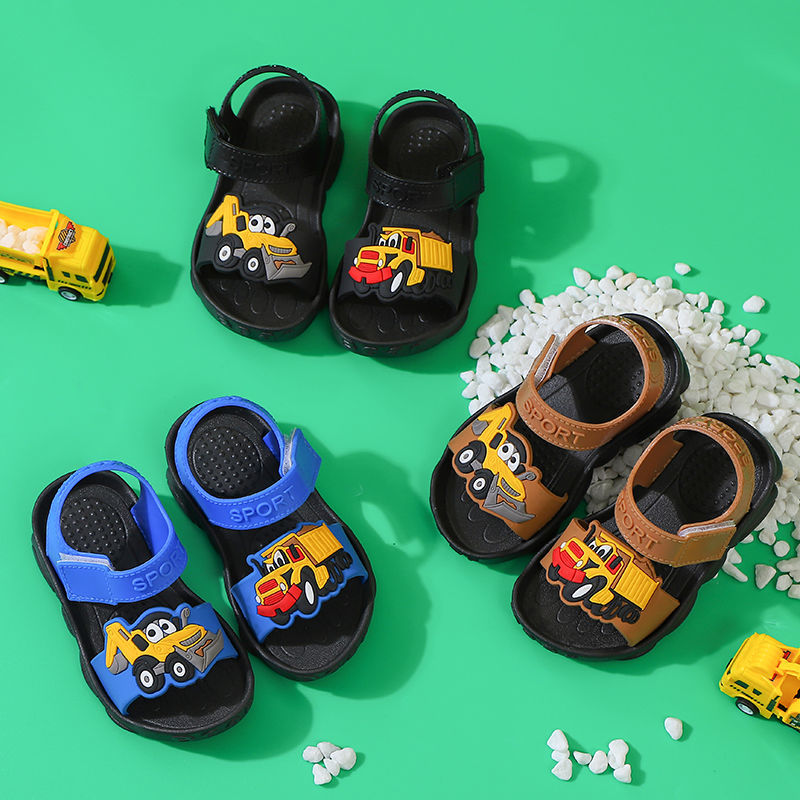 宝宝男童凉鞋夏季新款小童中童可爱卡通室内外穿软底防滑儿童拖鞋