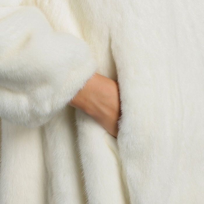 autumn and winter imitation mink fur coat women's mid-length thickened mink slim-fit hooded mink velvet mink fur coat