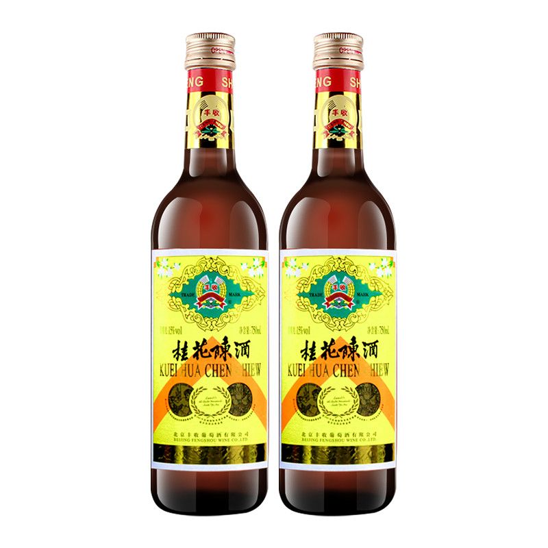 丰收桂花陈酒北京特产酒甜型白酒葡萄酒750ml装15度 虎窝拼