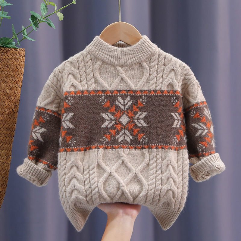 Boys pullover sweater  new style autumn and winter tops baby thickened children's woolen sweater