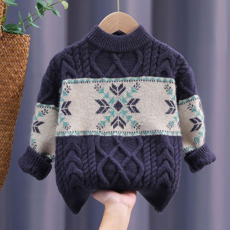 Boys pullover sweater  new style autumn and winter tops baby thickened children's woolen sweater