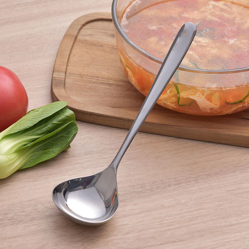 304不锈钢大头勺子加厚长柄加深汤勺 家用喝汤小汤匙厨房粥勺调羹