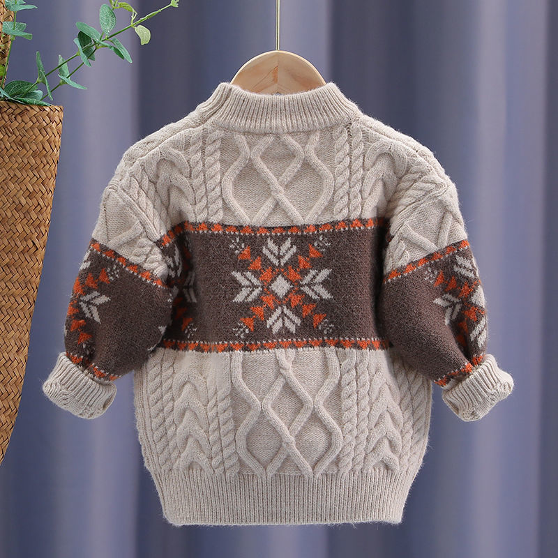 Boys pullover sweater  new style autumn and winter tops baby thickened children's woolen sweater