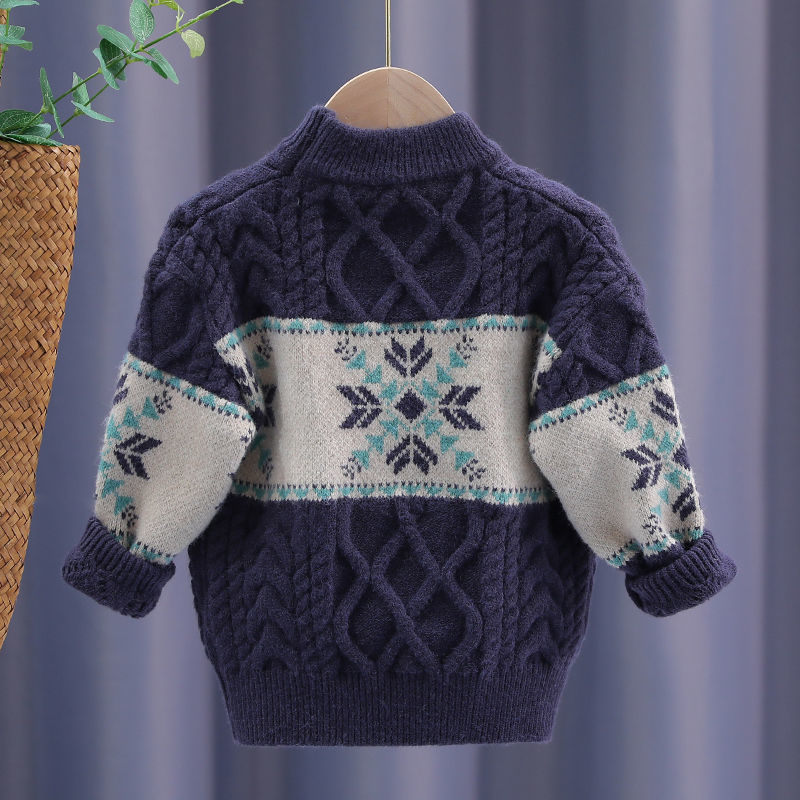 Boys pullover sweater  new style autumn and winter tops baby thickened children's woolen sweater