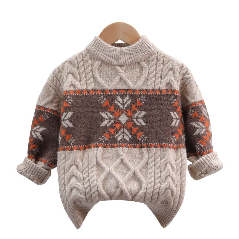 Boys pullover sweater  new style autumn and winter tops baby thickened children's woolen sweater