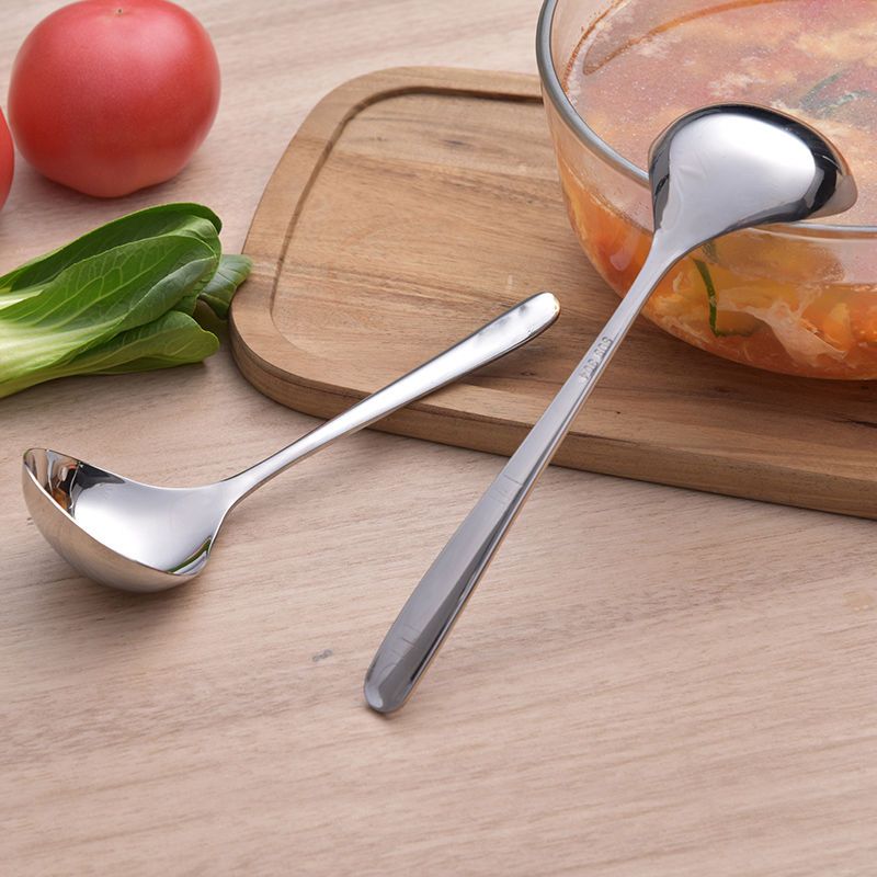 304不锈钢大头勺子加厚长柄加深汤勺 家用喝汤小汤匙厨房粥勺调羹