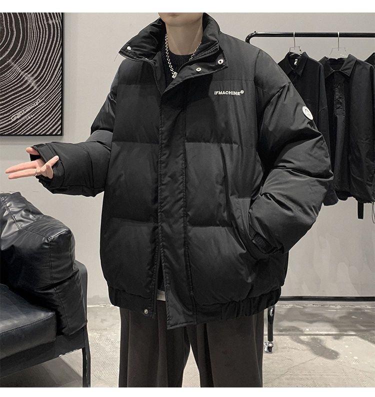 Men's Down Jacket Stand Collar Warm Winter Cotton Padded Coat_voghion.com