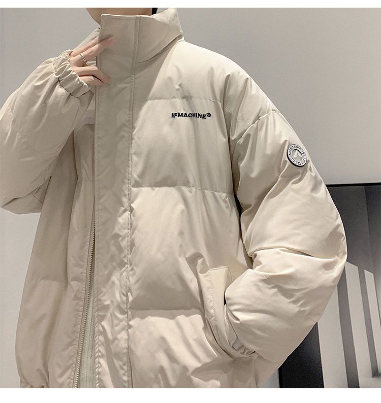 Men's Down Jacket Stand Collar Warm Winter Cotton Padded Coat_voghion.com