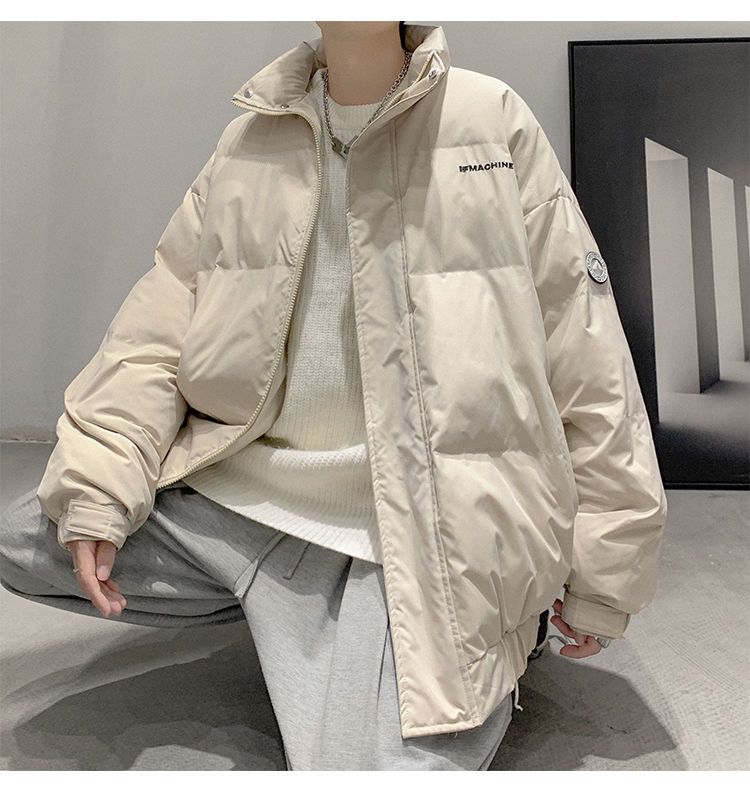 Men's Down Jacket Stand Collar Warm Winter Cotton Padded Coat_voghion.com