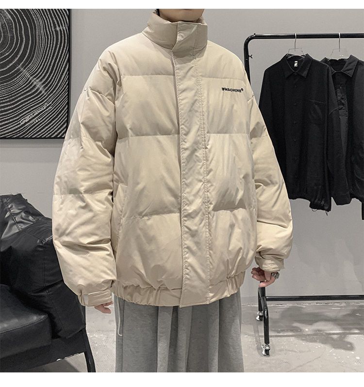 Men's Down Jacket Stand Collar Warm Winter Cotton Padded Coat_voghion.com