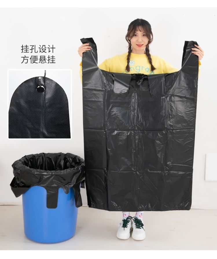 大号垃圾袋特厚全新料黑色加厚学校酒店厨房物业袋手提打包塑料袋