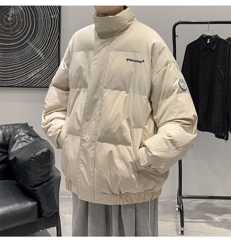 Men's Down Jacket Stand Collar Warm Winter Cotton Padded Coat_voghion.com