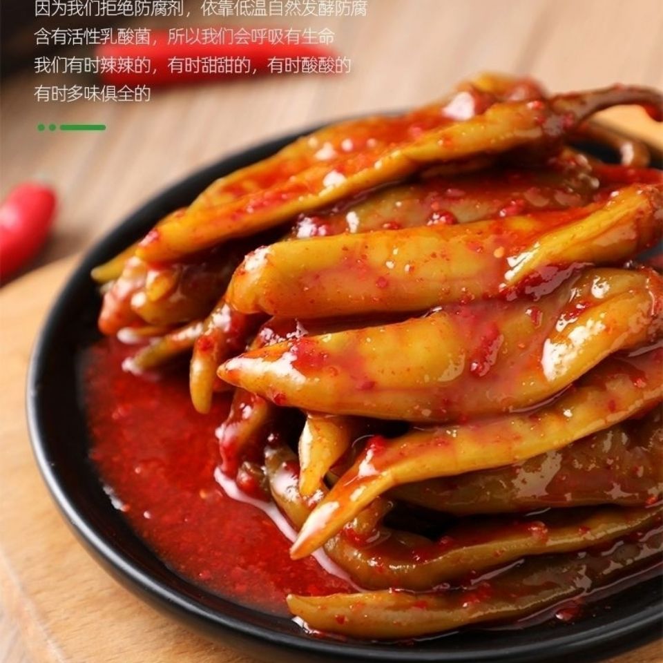 农一韩式青辣椒泡菜辛辣脆口韩国下饭菜延边朝鲜族四川尖椒200g-图5