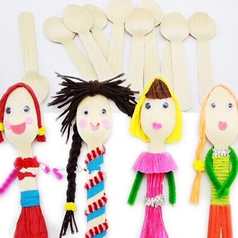 幼儿园美工区材料创意手工diy作品艺术区角用品美术绘画涂鸦勺子