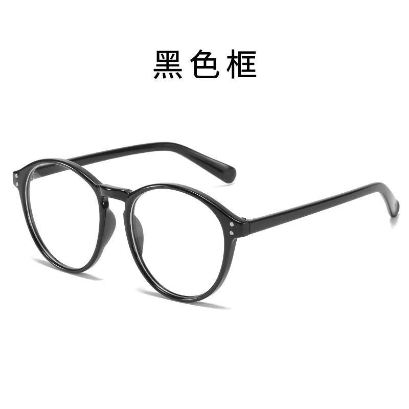 Little Red Book with the same face showing girl milk tea-colored glasses trendy round plain anti-blue light flat light myopia frame male