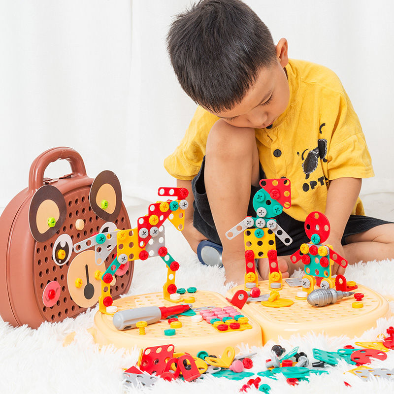 儿童拧螺丝刀组装玩具手电钻拆卸拼装修理工具箱宝宝益智男孩3岁6