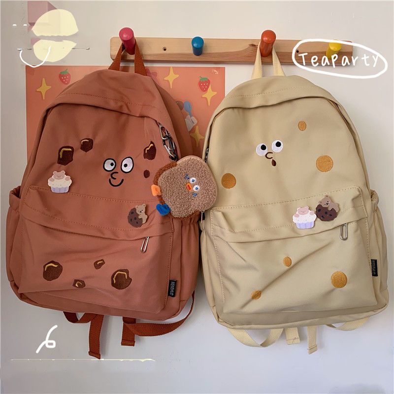 Japanese Harajuku ins antique cartoon backpack for women Korean version retro student girl backpack with large capacity backpack