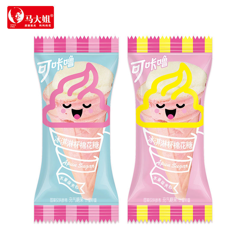 105840-马大姐夹心棉花糖冰激凌棉花糖水果味棉花软糖休闲零食棉花糖-详情图