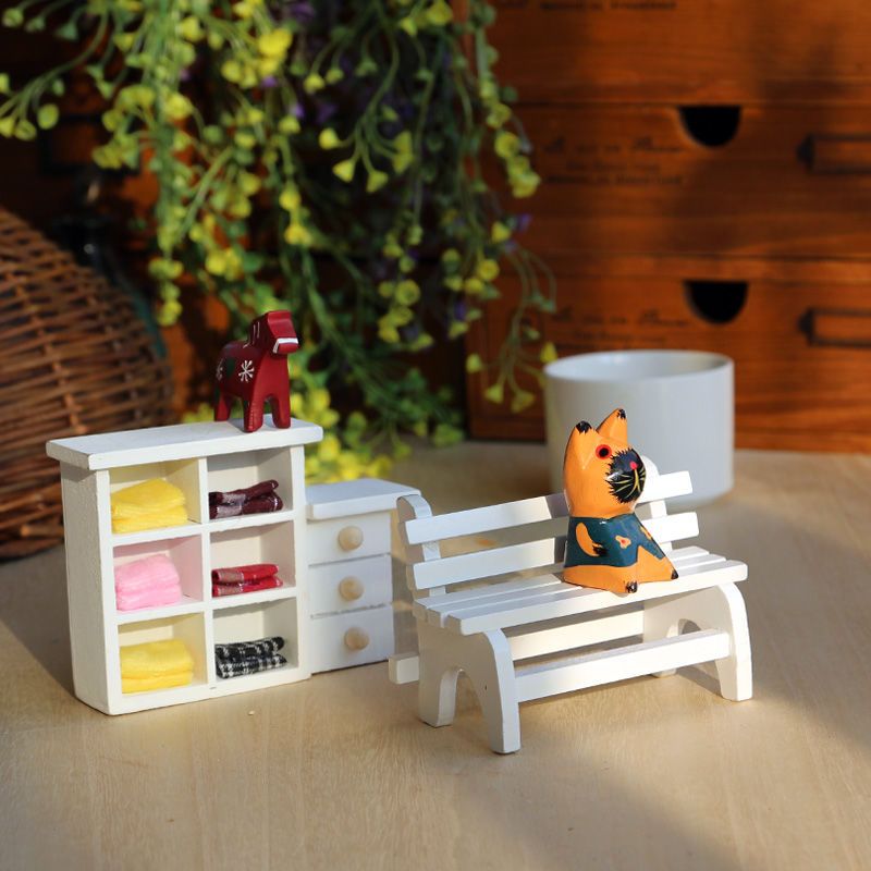 创意实木家居小椅子摆件桌面可爱装饰品迷你木质桌椅摆设拍照道具