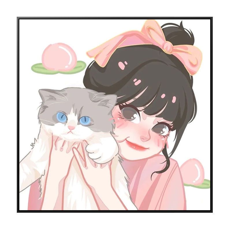 diy钻石画元气少女可爱动漫女孩闺蜜手工贴钻钻石画装饰心意礼物【2月